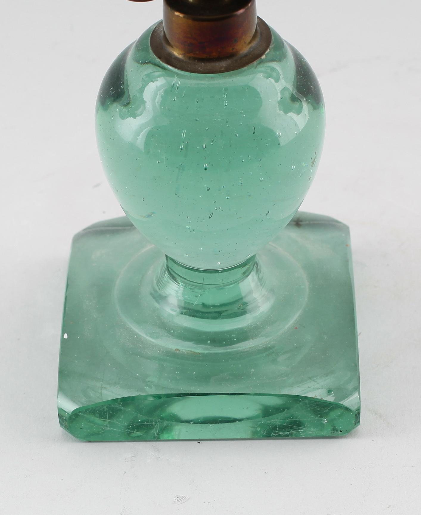 KANDELABER, glas och mässing, tidigt 1900-tal.