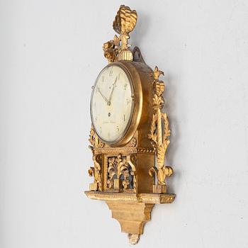 A late Gustavian wall clock, signed Isreal Dahlström (active in Stockholm, Sweden, 1792-1829).