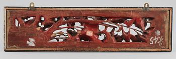 PANEL, trä, Kina, 1800/1900-tal.