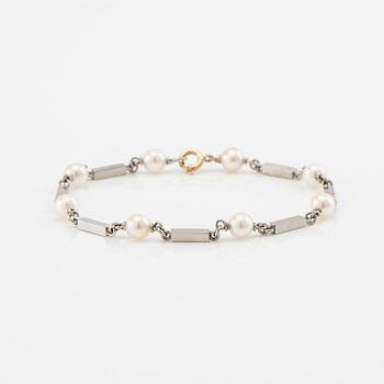 Bracelet 18K white gold with cultured pearls, Gothenburg 1959.