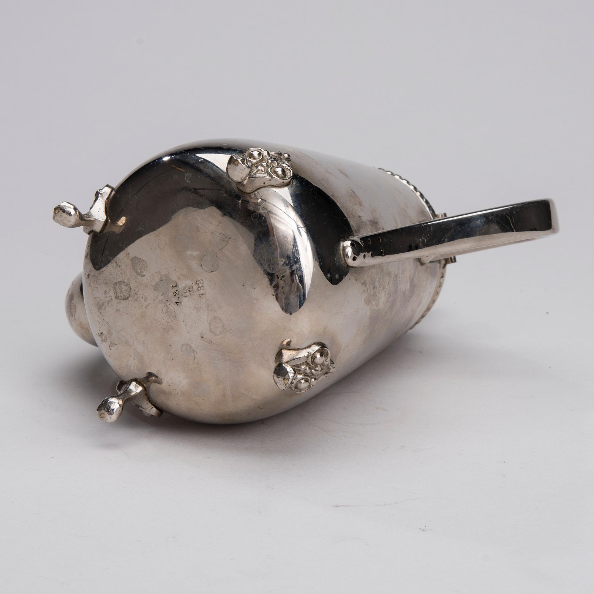 KAFFEKANNA, vitmetall, Würtembergische Metallwaren Fabrik (WMF), 1900-tal.