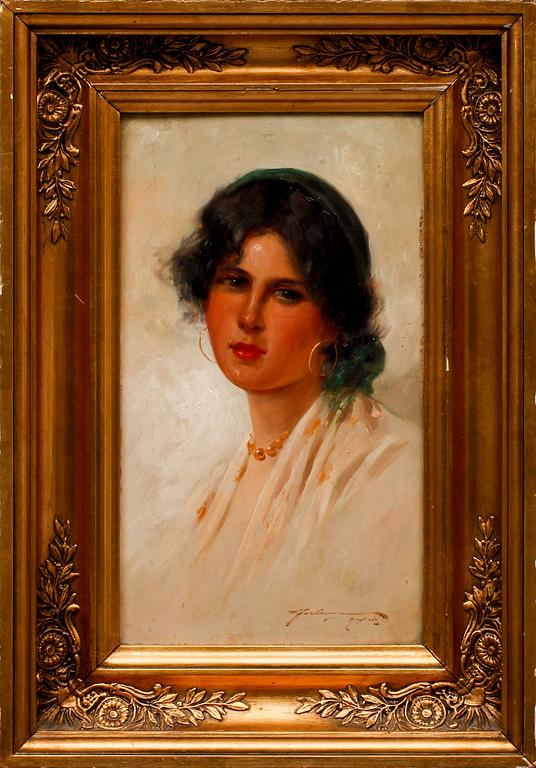 DOMENICO FORLENZA, olja på pannå, sign och bet Napoli.