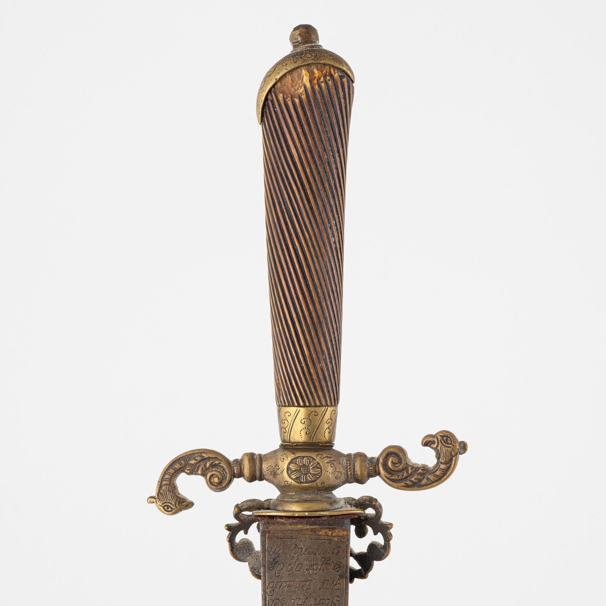 A rococo hunting sword, 18th Century.
