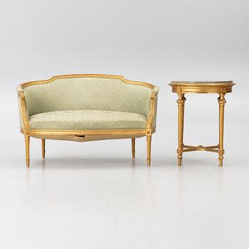 Soffa och bord, Louis XVi-stil.1900-talets början.