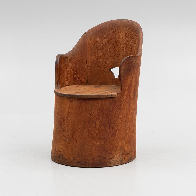 A pine chair, mid/second half of the 20th century.