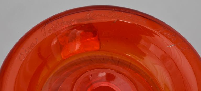 OIVA TOIKKA, skulptur, glas, sign. Nuutajärvi, Arabia, Finland, 70-tal.