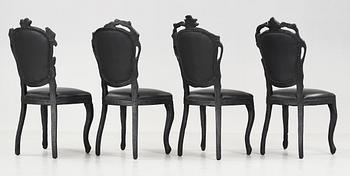 A set of four Maarten Baas 'Smoke dining chairs', Moooi.