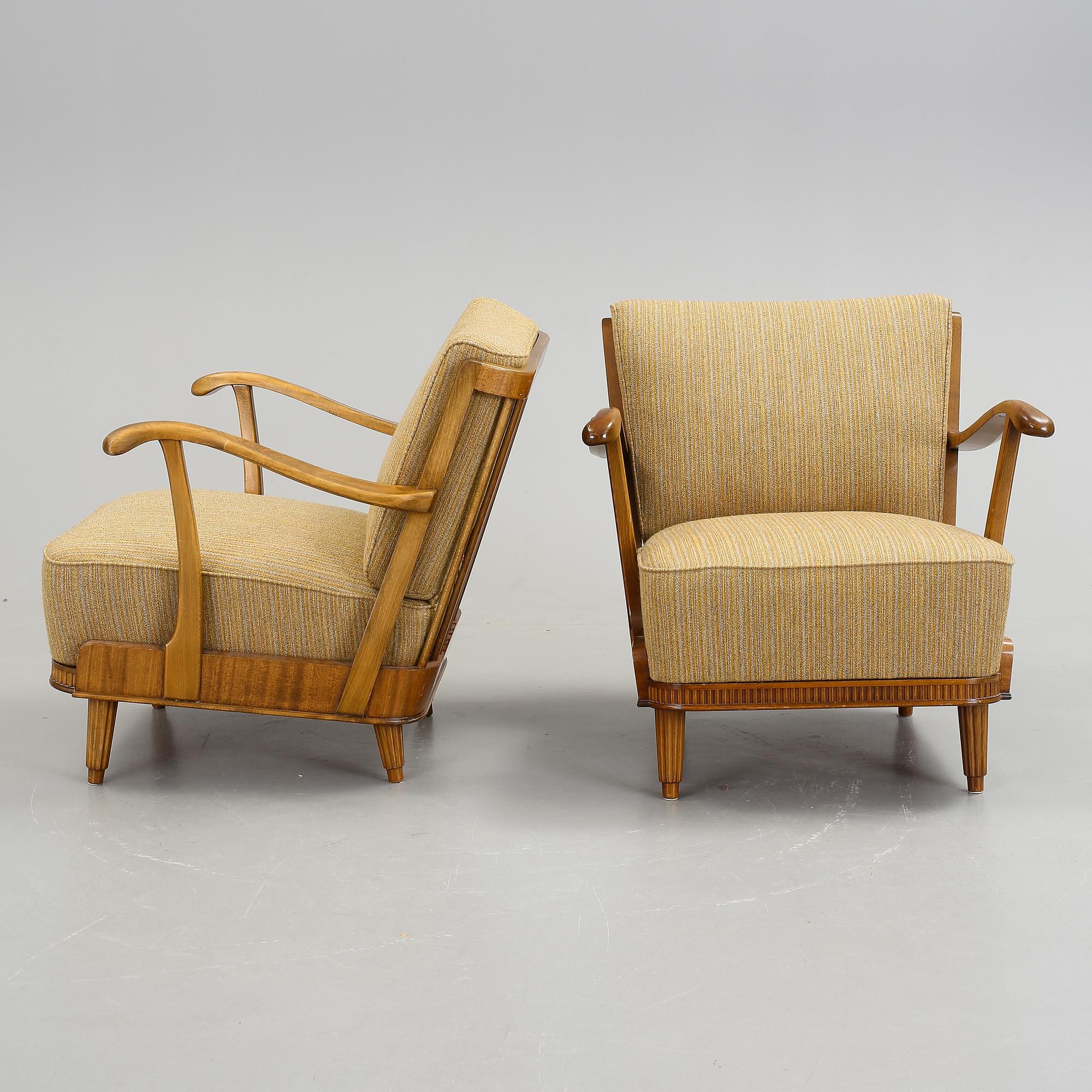 FÅTÖLJER, ett par, Svante Skogh, Svenska Möbelfabrikerna, 1940-tal.