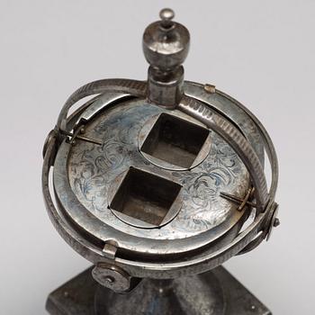 A Steel Globular Inkstand, Tula, 19th century.