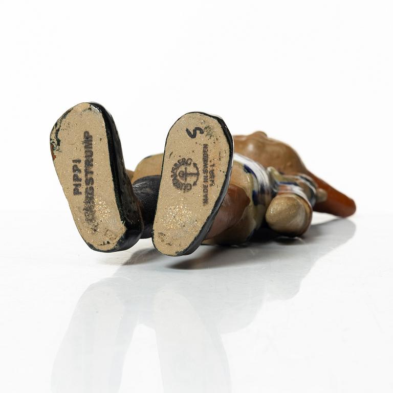 Lisa Larson, figurin, stengods, "Pippi Långstrump", Gustavsberg, 1969-71.