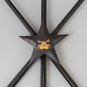 A pair of steel wall sconces made from bayonets, 20th Century.