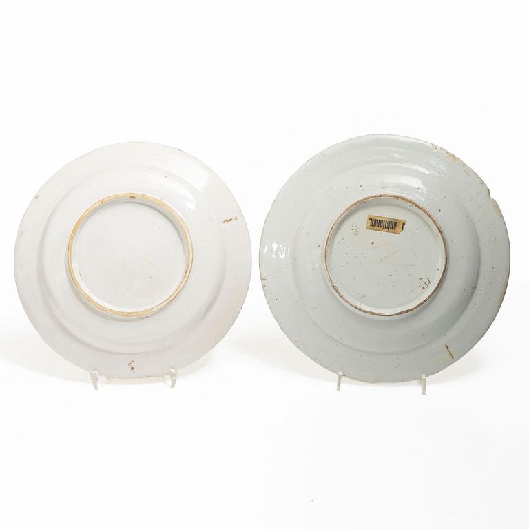 Plates, 6 pieces, faience, Kellinghusen, early 19th century.