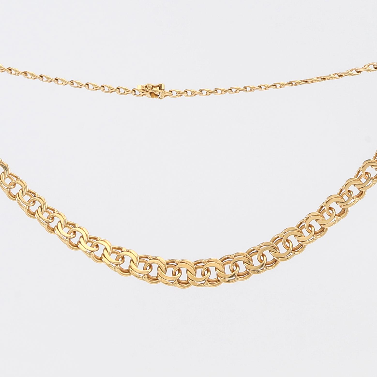 Halsband doserad Bismarck-länk 18K guld.