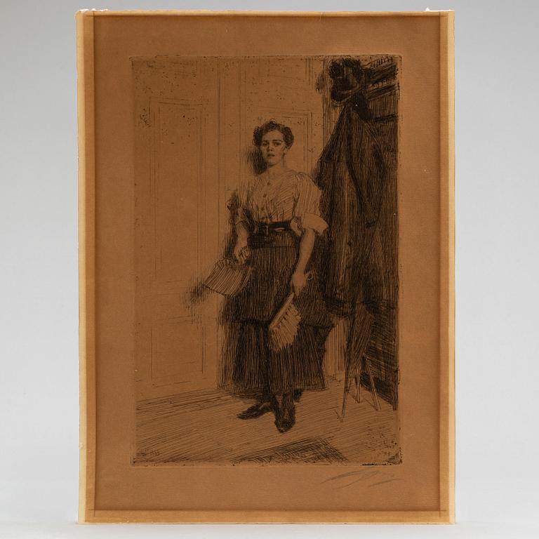 ANDERS ZORN, etching, 1909, state VI of VI, signed in pencil.