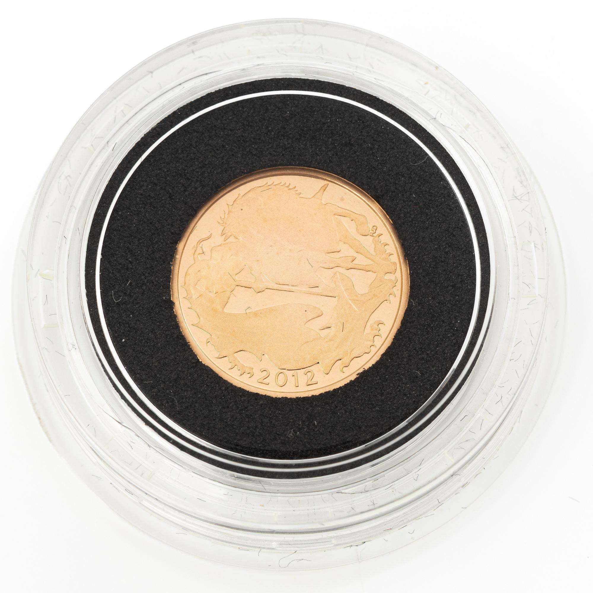 Gold coin, Great Britain, Elizabeth II, Quarter Sovereign, 2012.