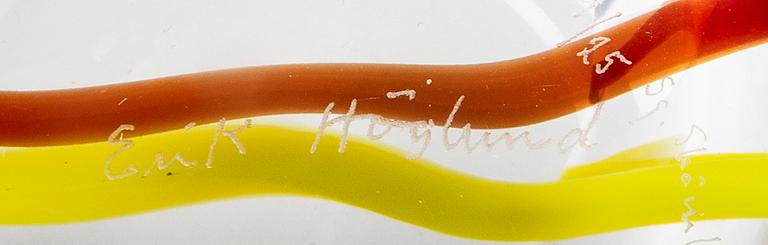 Erik Höglund, glasskål, Strömbergshyttan, signerad och numrerad 9/25.