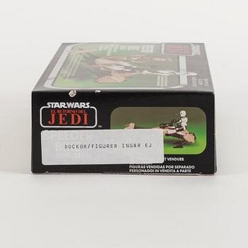 STAR WARS, AT-ST, Speeder bike samt Droids Side Gunner i svensksålda kartonger, 1983-85.