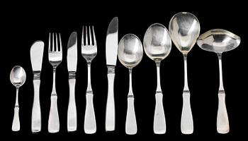 BESTICKSERVIS, 90 delar, silver, "Uppsala", MGAB. 1900-tal. Silvervikt ca 2400g.