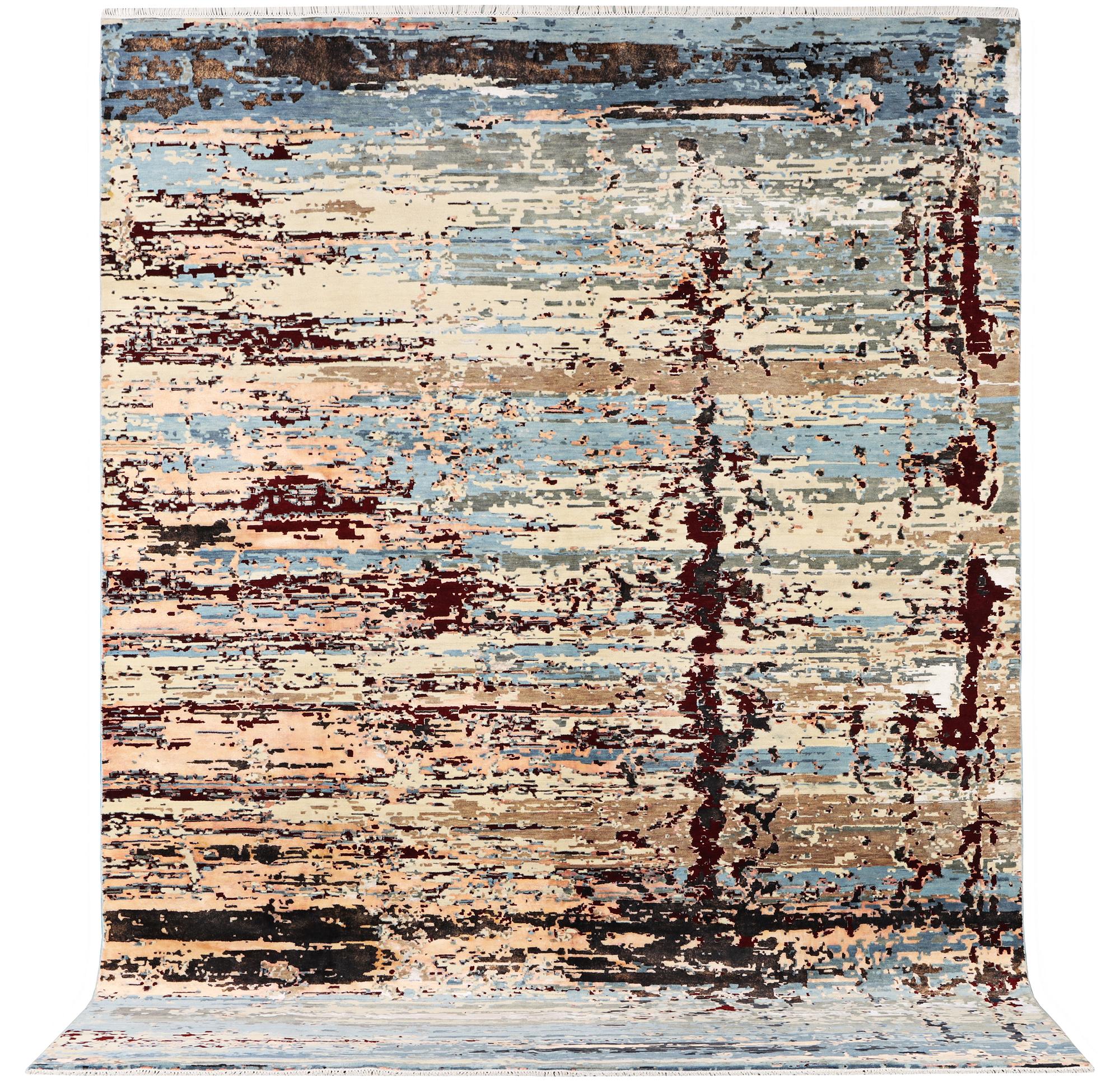 An oriental carpet with modern design, ca. 377 x 277 cm.