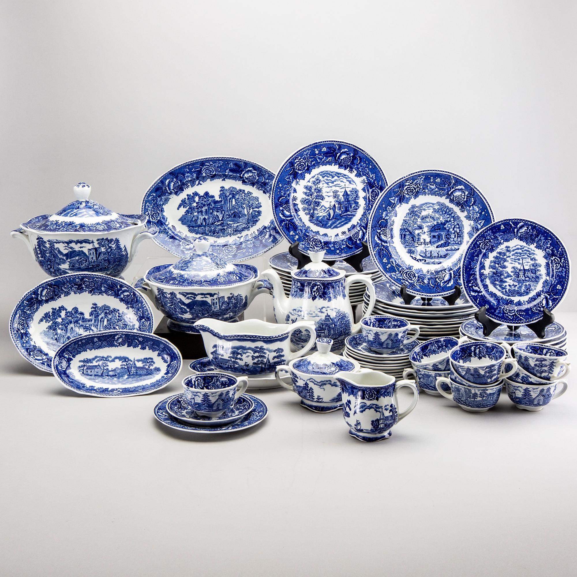 Reinhard Richter, servis, 58  delar, "Masema", Arabia flintgods Finland 1941-64.