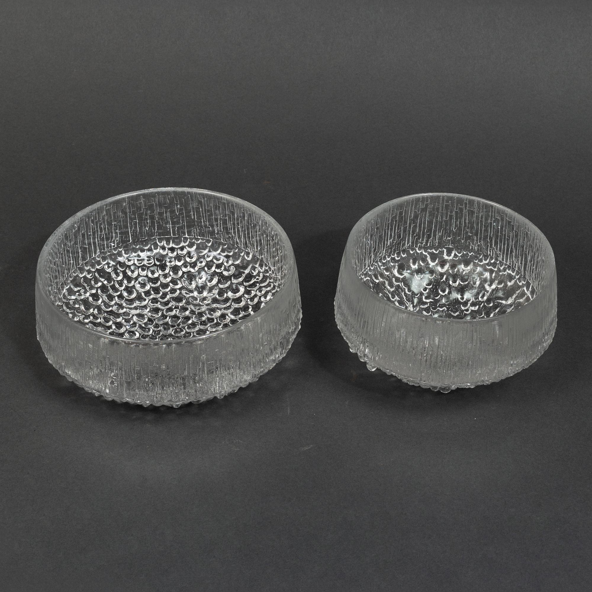 Tapio Wirkkala, a set of 22 glass service parts from the series 'Ultima Thule' and 'Kekkerit', Iittala, Finland.
