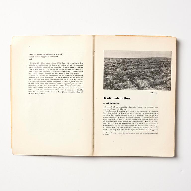 Book, "Acceptera", 1931, provenance Hans Asplund.