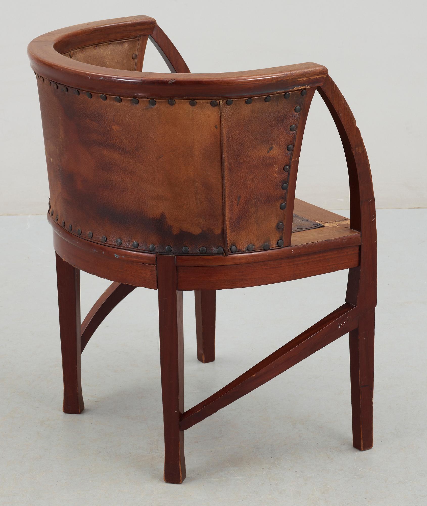 KONTORSSTOL, efter Henry van de Velde, art noveau, omkring 1900.