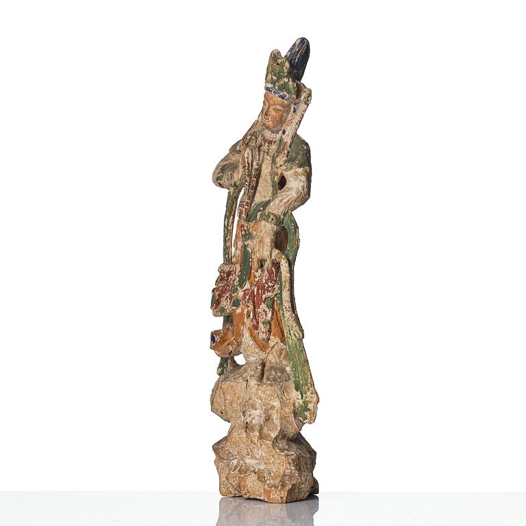 Guanyin, trä. Yuan/Mingdynastin.