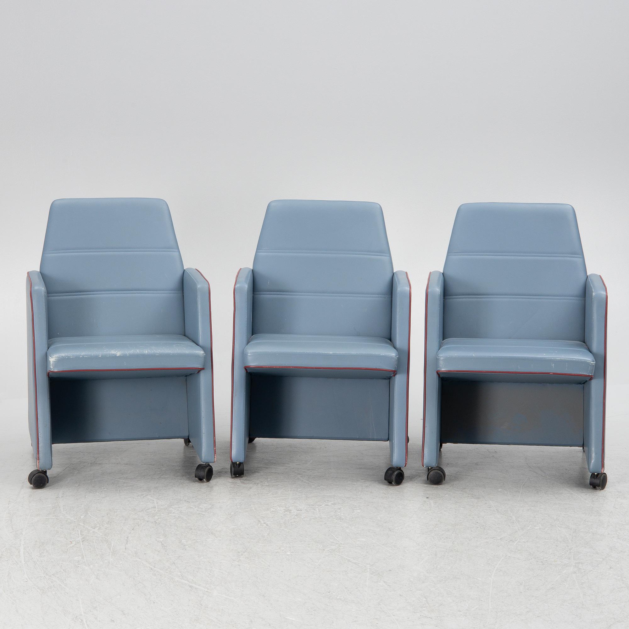 Three armchairs 1980s.