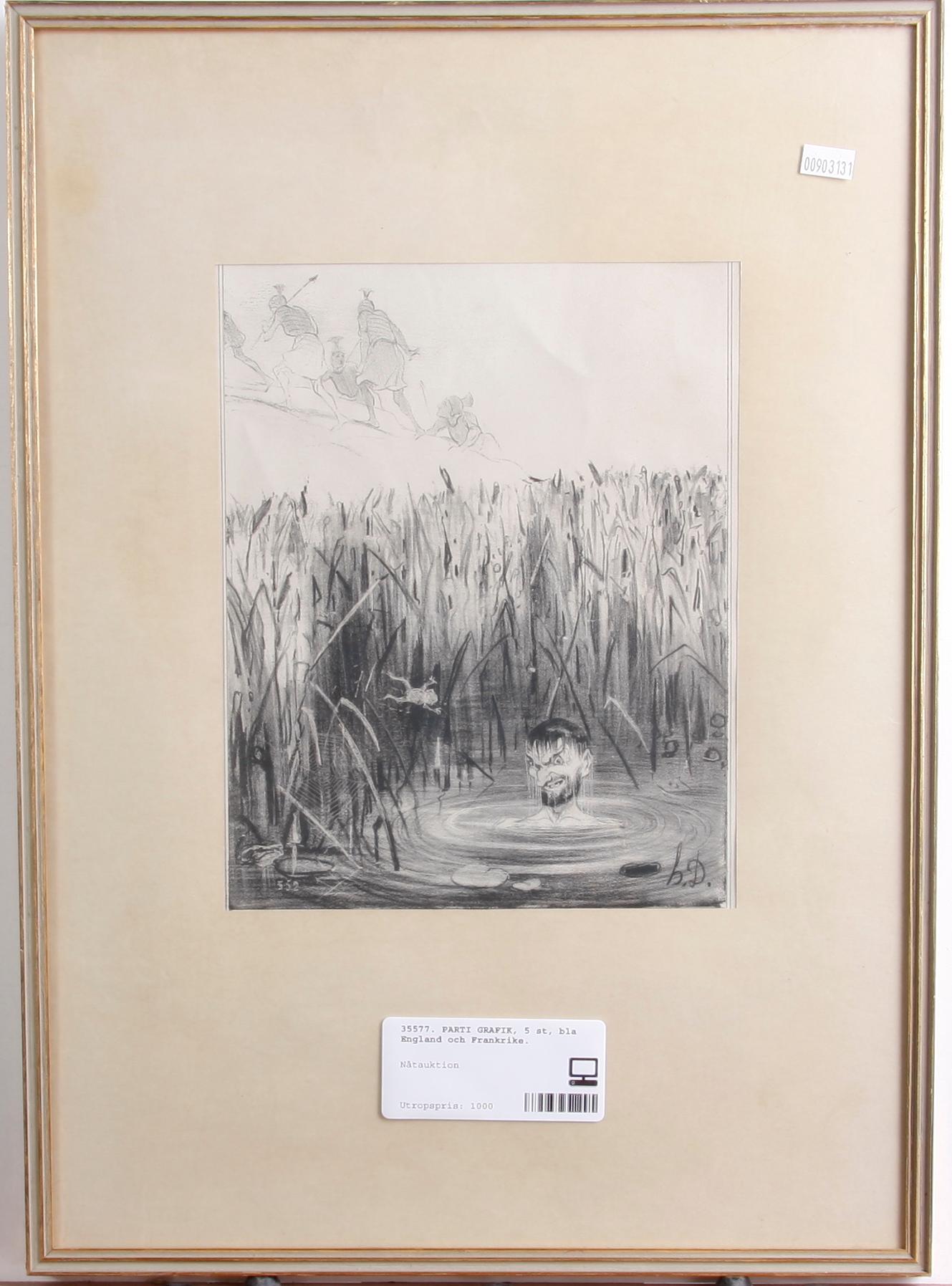 PARTI GRAFIK, 5 st, bla England och Frankrike.