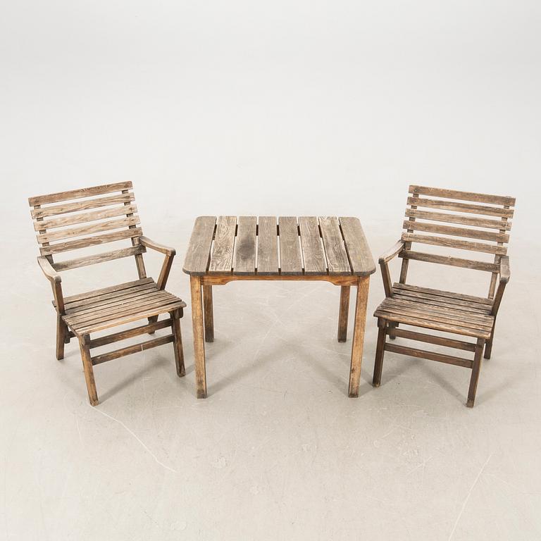 Carl Malmsten, trädgårdsmöbel 3 dlr "Bergshamra" Ingelsta-verken Södertälje 1900-talets senare del.