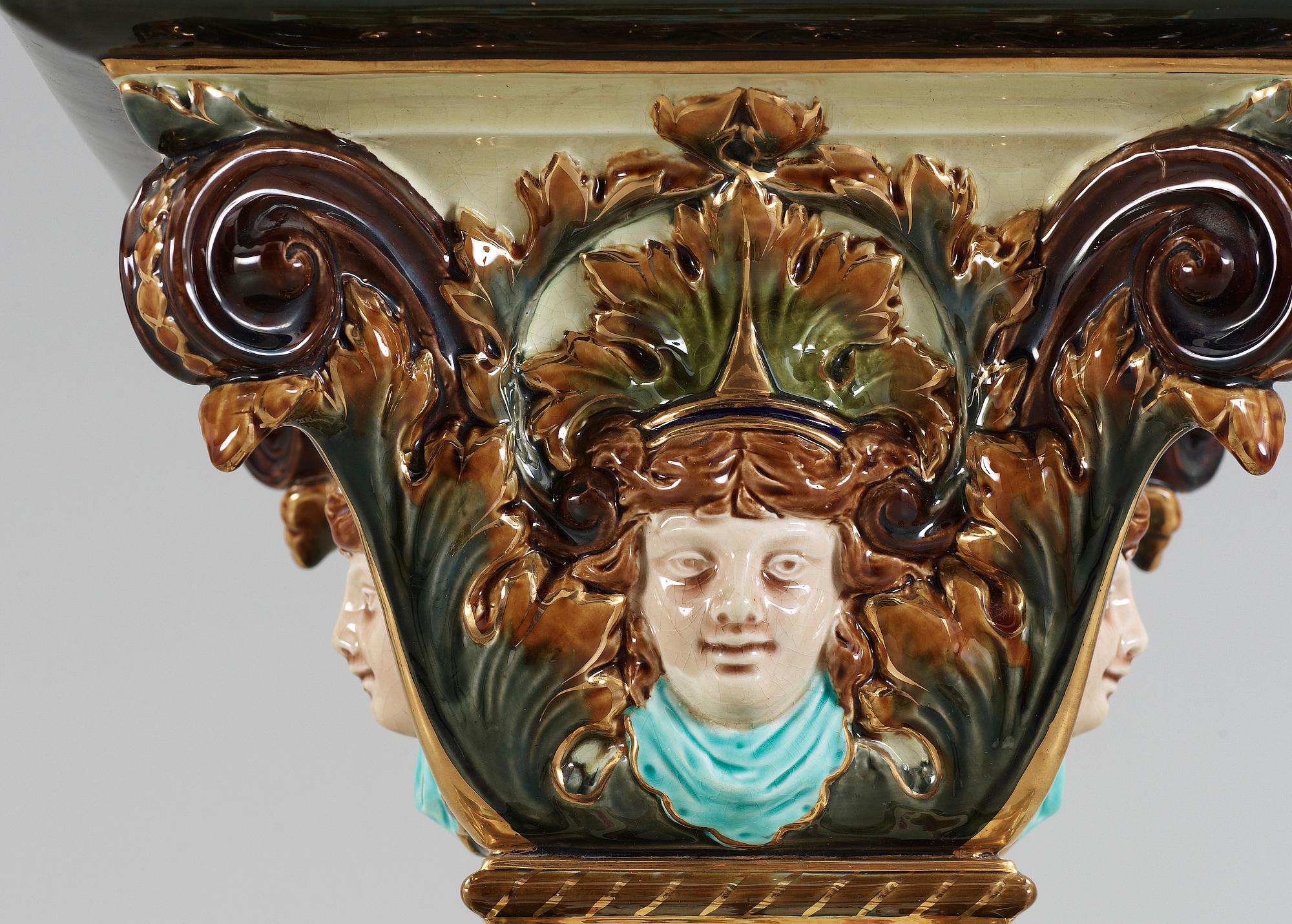 PIEDESTAL, majolika, Rörstrand, 1895.
