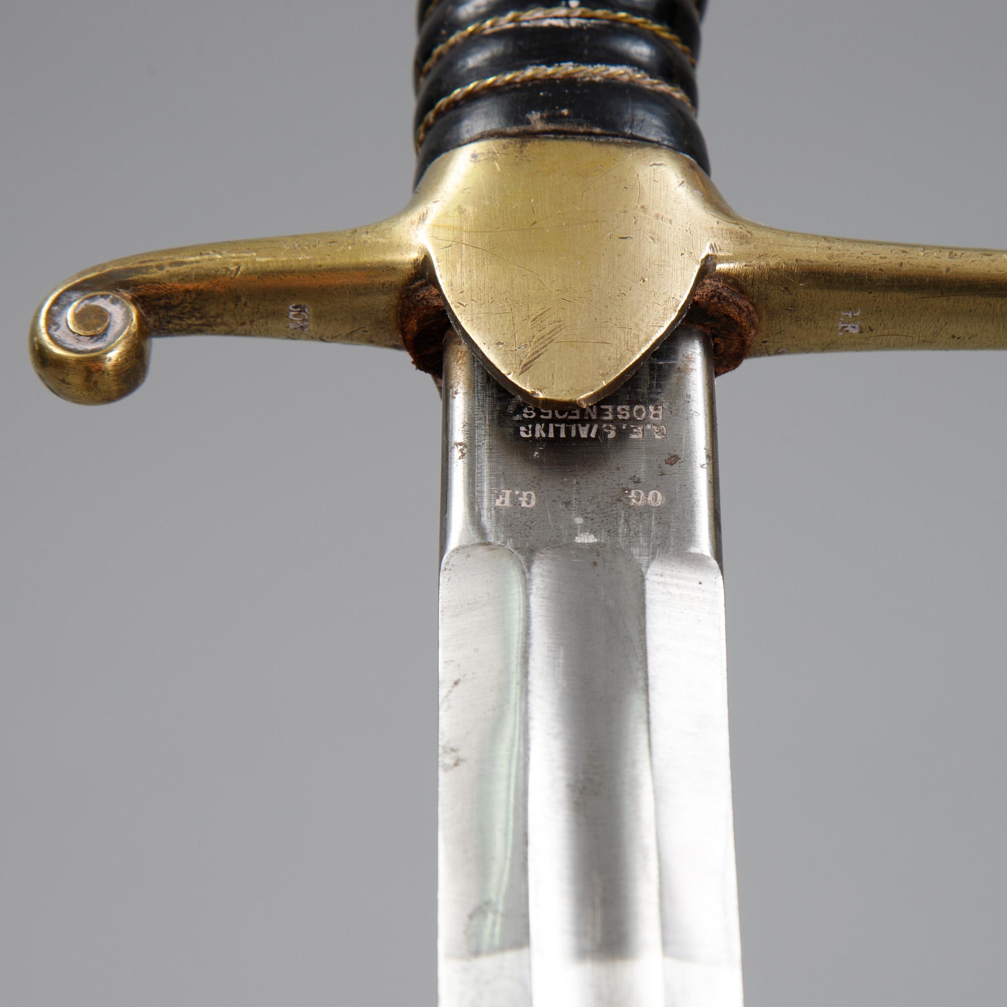 Two Swedish 19th Cenury military swords with scabbards.