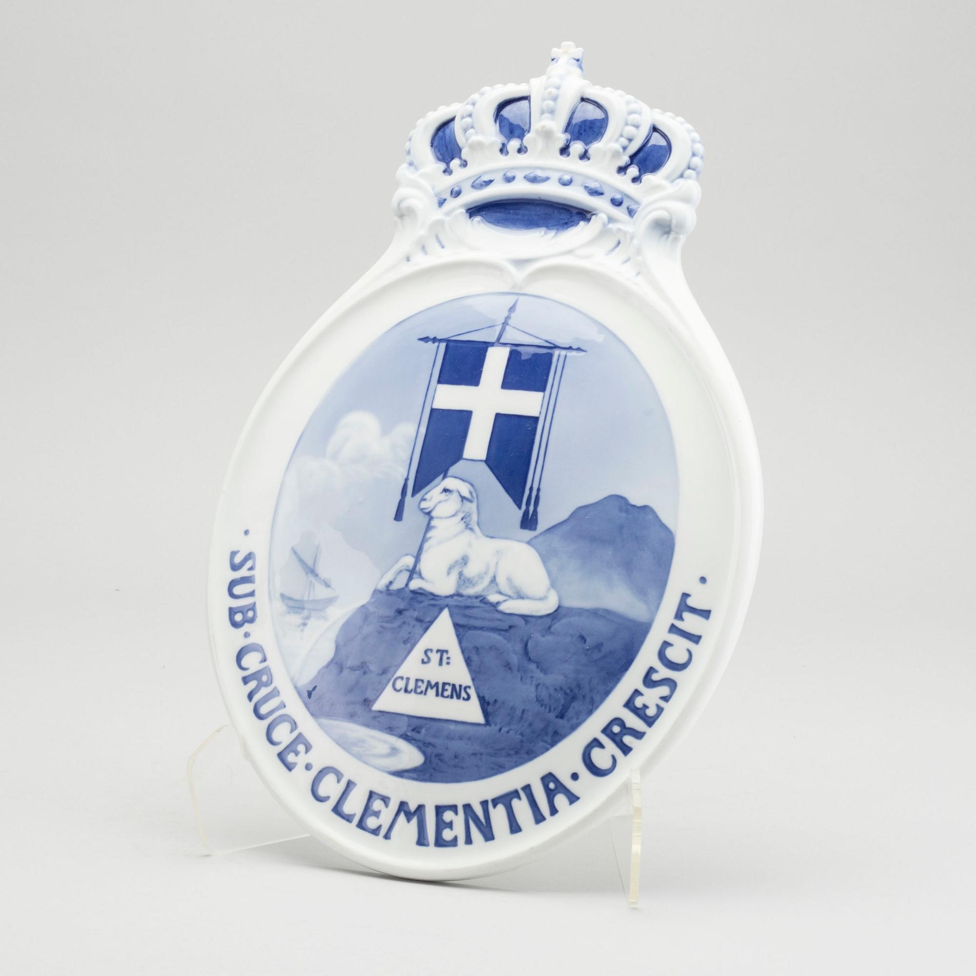 VÄGGPLAKETT, ARNOLD KROG, Royal Copenhagen, 1908.