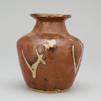 A Japanese stoneware vase in the manner of Shoji Hamada, 1950's.