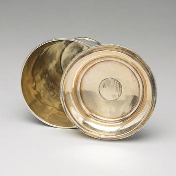 A Swedish early 19th century parcel-gilt silver beaker and cover, mark of Johan Fredrik Bjornstedt, Stockholm 1811.