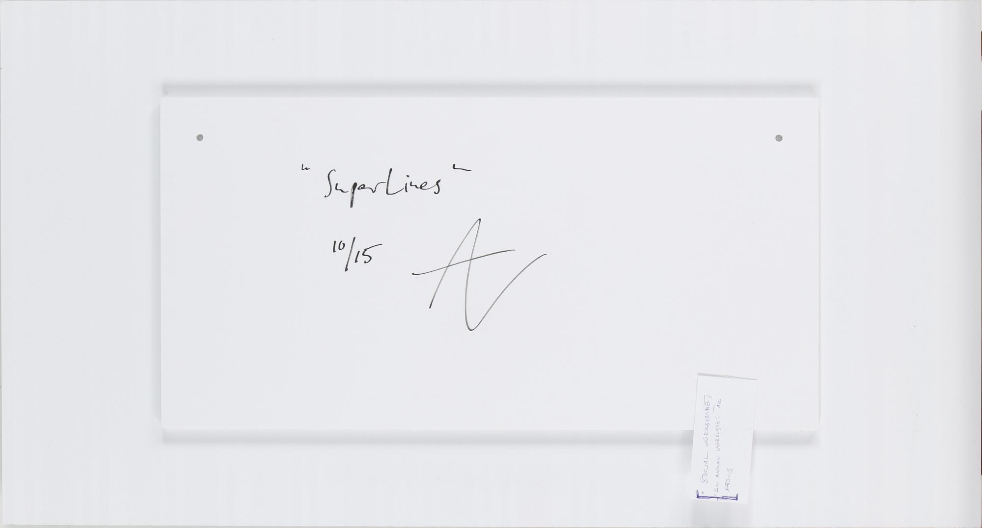 ANDREAS LUNDBERG, "Super lines", gicleetryck på plexiglas, signerad och numrerad a tergo.
