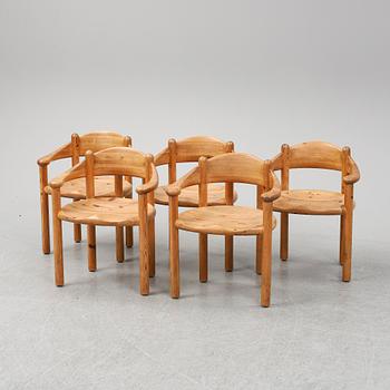 A group of five pine chairs, , Rainer Daumiller, Denmark, 1960/70s.