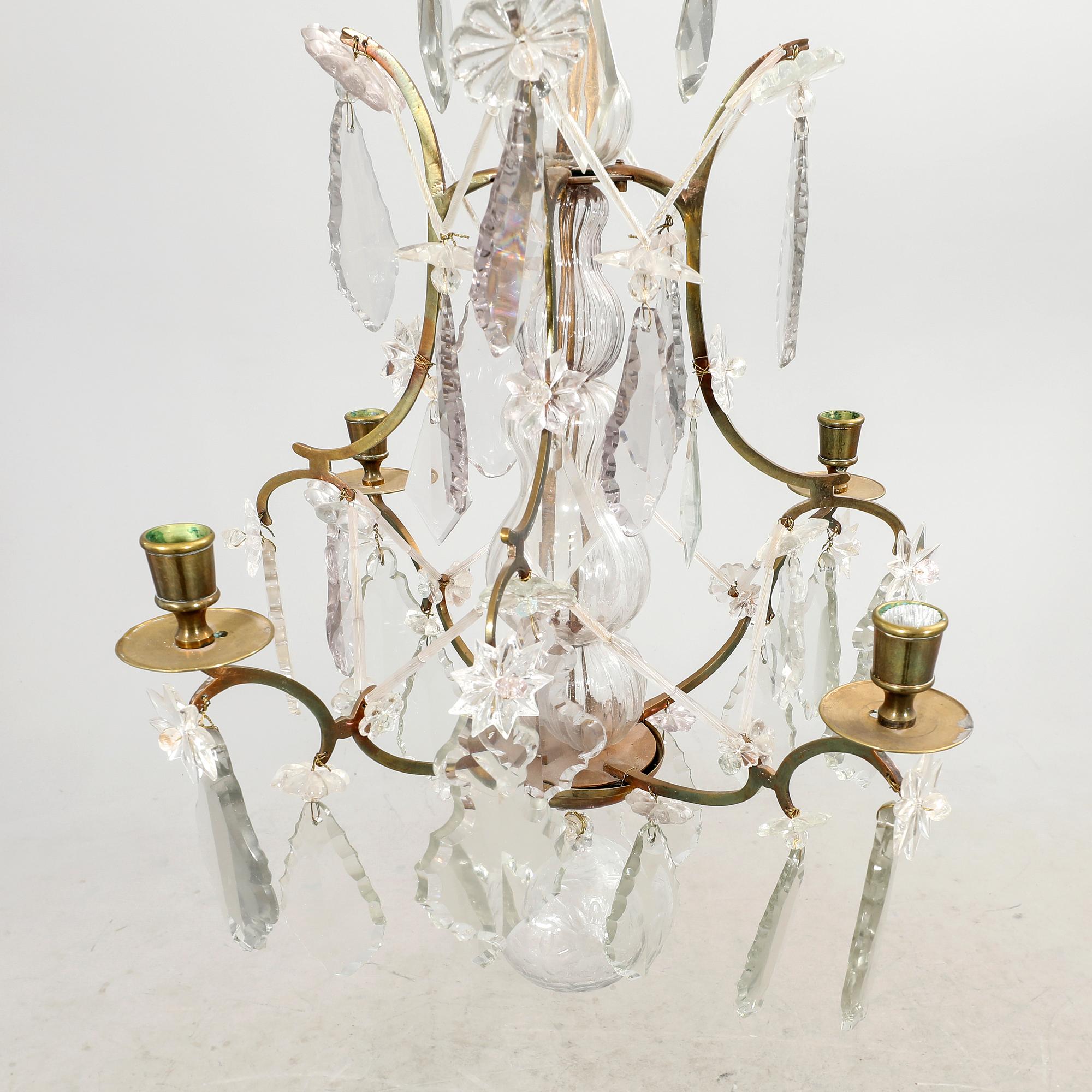 A Rococo style chandelier around 1900.