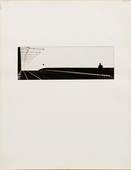 LENNART OLSON, gum print, 'Västerbron III 1954', signed and dated.