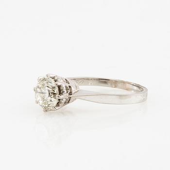 Hugo Olsson, Solitaire ring 18K white gold with a round brilliant-cut diamond, Helsingborg 1968.