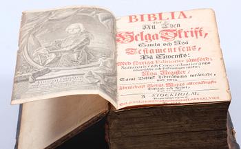 BIBEL, "Adolf Fredriks bibel", Stockholm 1744.