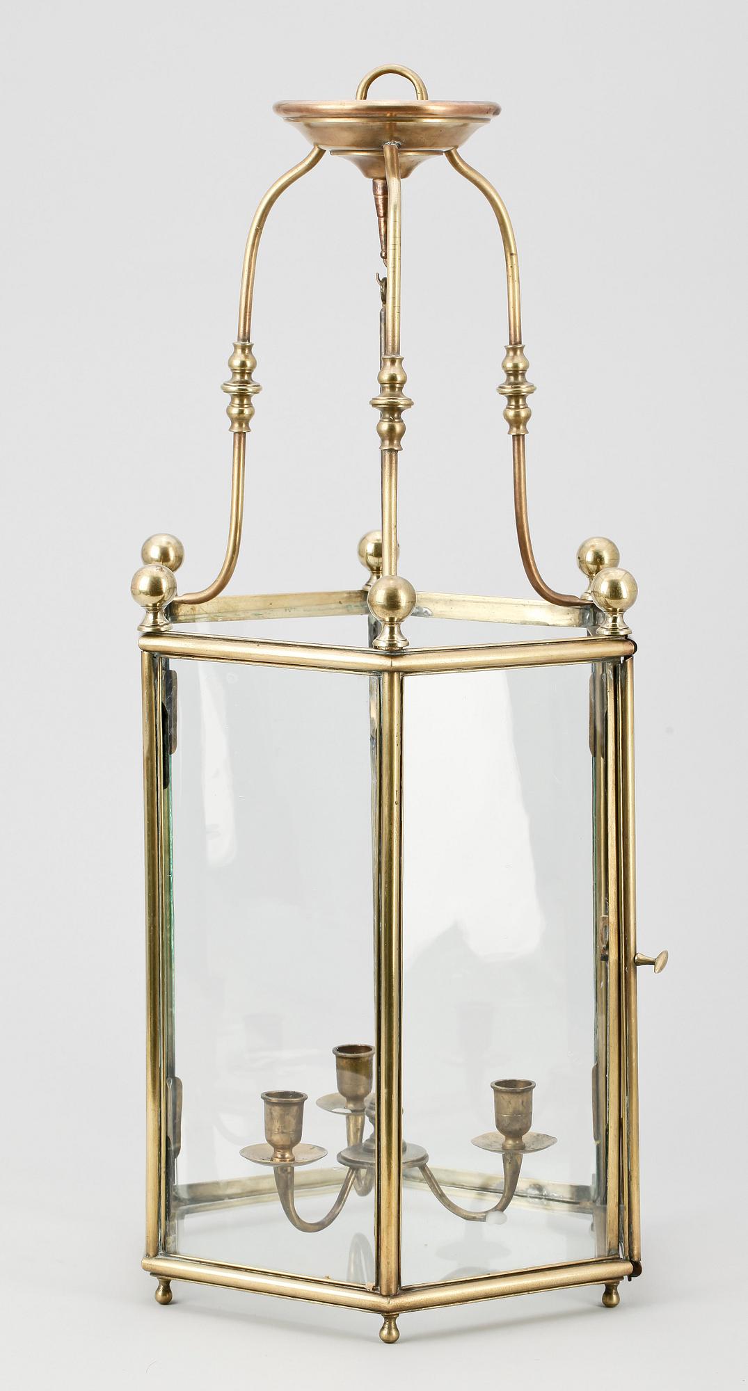 HALLYKTA, mässing och glas, 1800-tal.