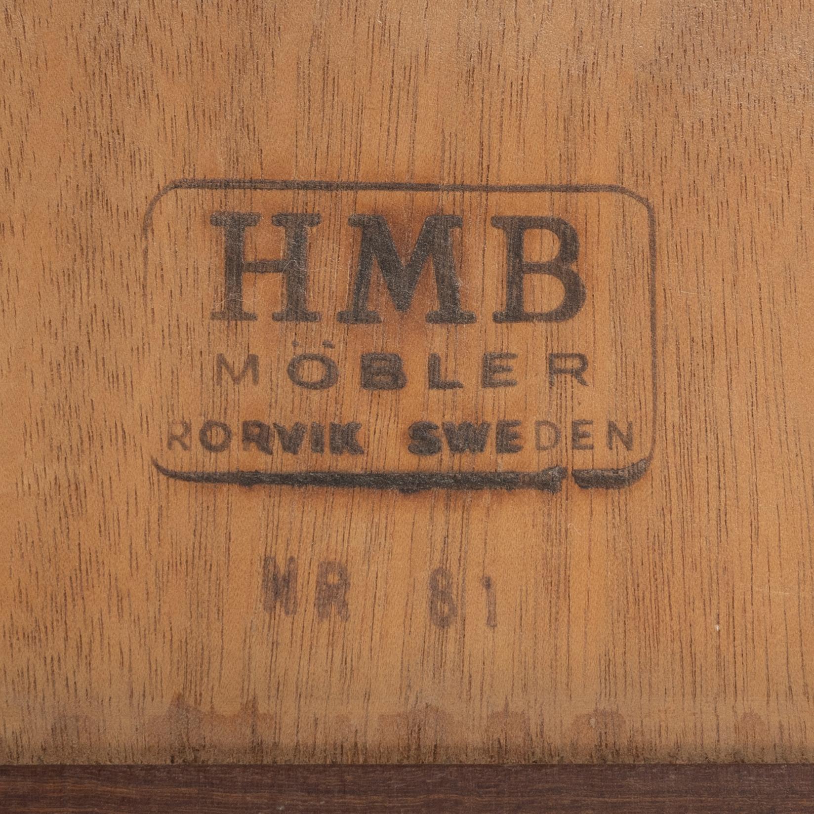 A mahogany veneered coffee table, HMB Möbler, Rörvik, 1960's.