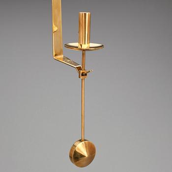 VÄGGLJUSSTAKAR, 6 st, mässing, Pendel, Pierre Forsell, Skultuna.