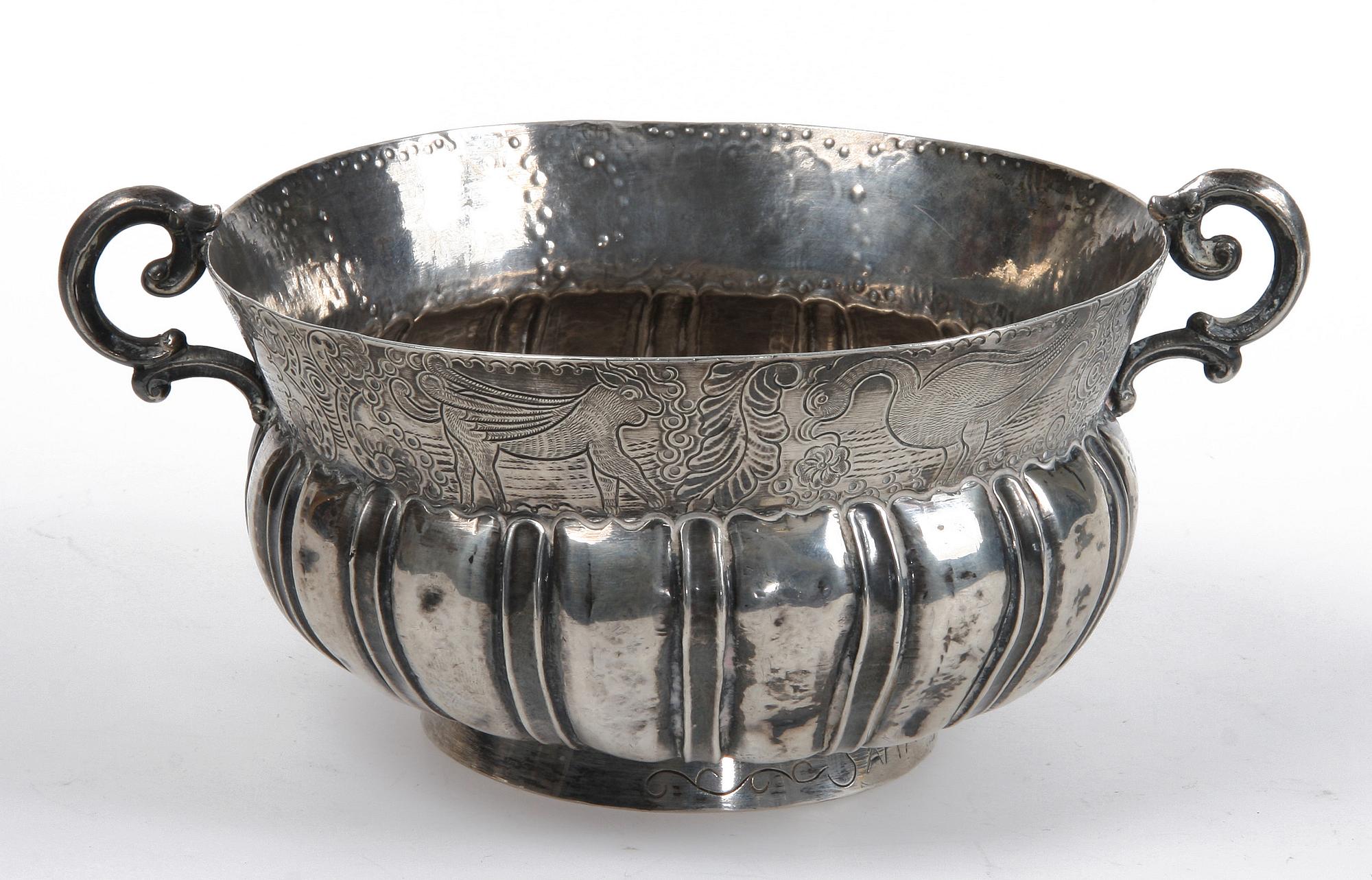SKÅL, silver, barock/barockstil. Vikt ca 583 gr.