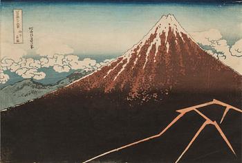 HOKUSAI, 2 st, träsnitt, Japan.