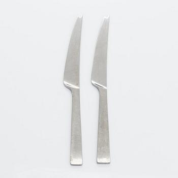 Beretl Gardberg, cutlery 56 pcs, and a lidded bowl, stainless steel, Sorsakoski, Fiskars, latter half the 20th century.