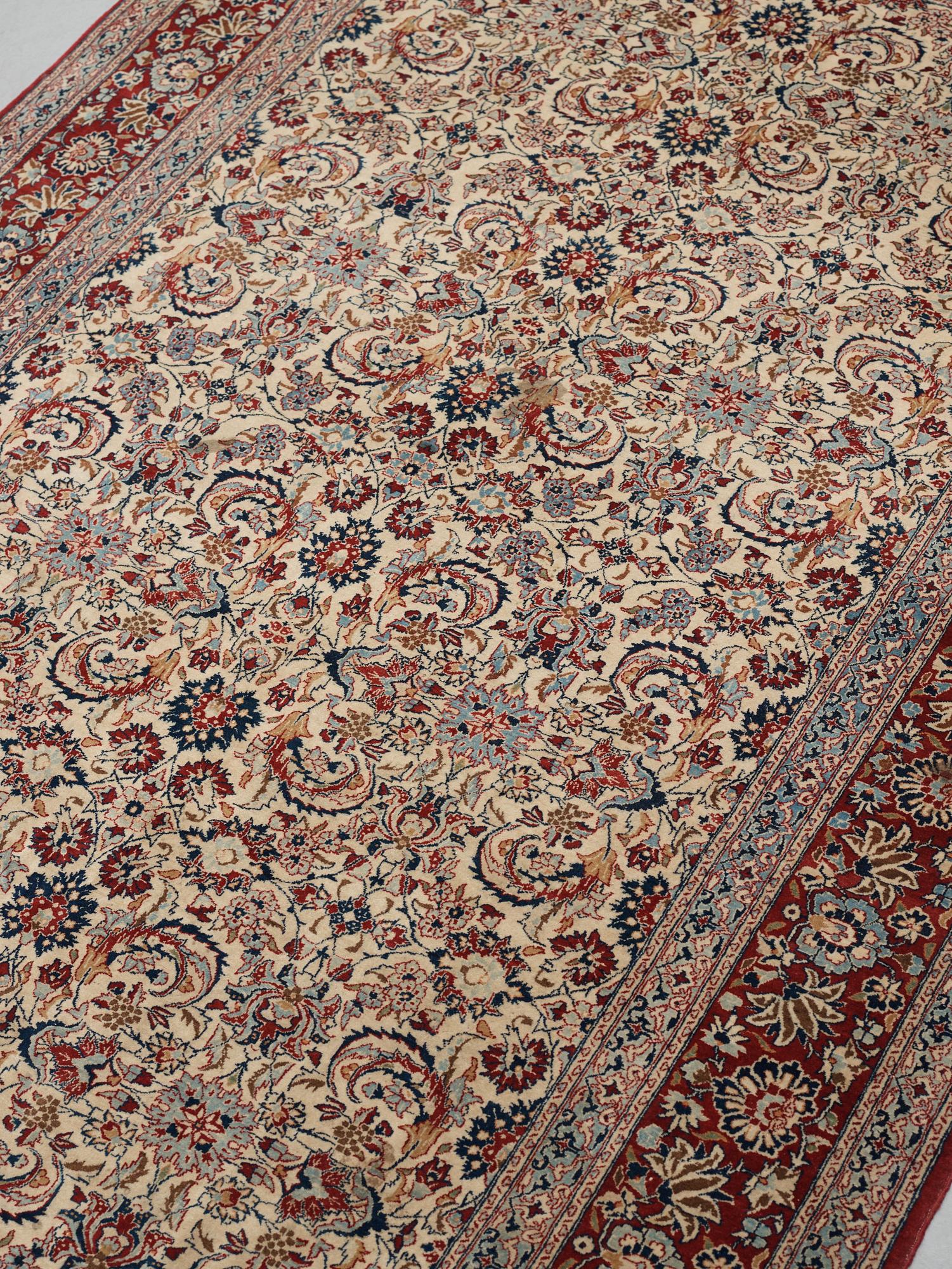 MATTO, semi-antique/Old Nain Tuteshk, part silk, ca  228 x 150 cm.