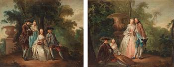864. Jean-Antoine Watteau Hans efterföljd, Galanta scener.
